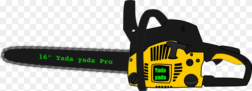 1920x698 Yellow And Black Chainsaw Clipart, Device, Chain Saw, Tool, Bulldozer Sticker PNG
