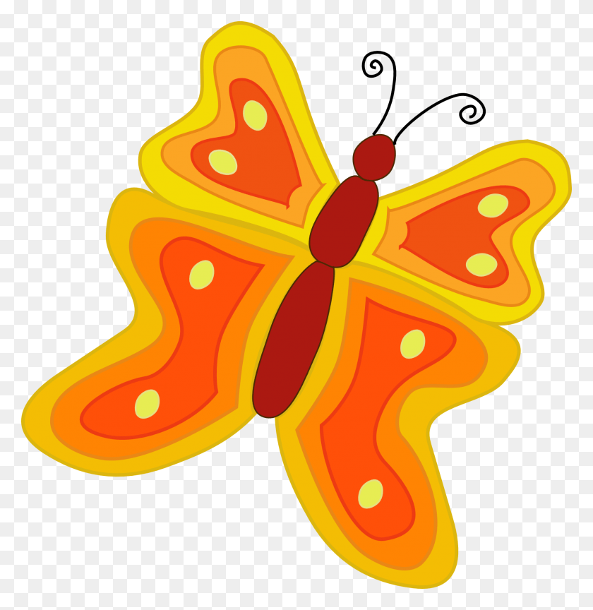 1861x1920 Yellow And Orange Butterfly 555px Dibujos De Color Naranja, Pattern, Ornament, Dynamite HD PNG Download