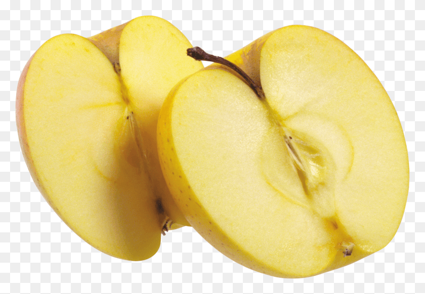 3167x2121 Yellow Apple Cut In Half Image Apple Cut No Background HD PNG Download