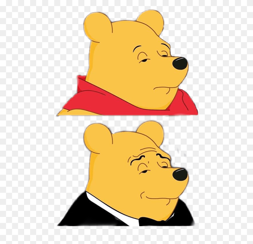 476x750 Yellow Bear Meme Funny Winnie Pooh Winniepooh Winnie Pooh Meme, Clothing, Apparel, Hat HD PNG Download