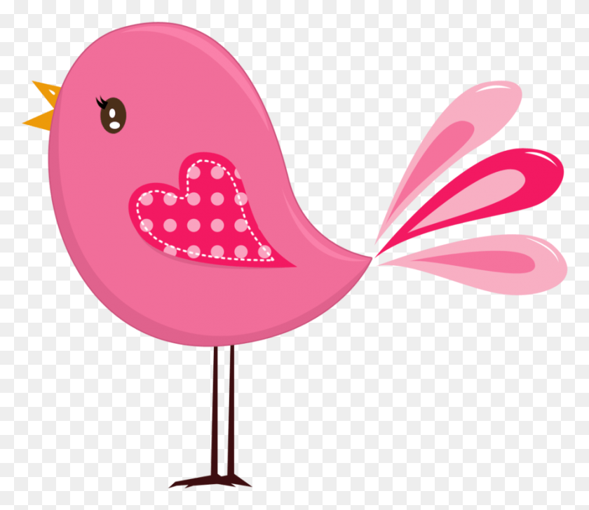885x757 Yellow Birds Pink Bird Birds 2 Cute Birds Applique Pajaritos Vintage, Sweets, Food, Confectionery HD PNG Download