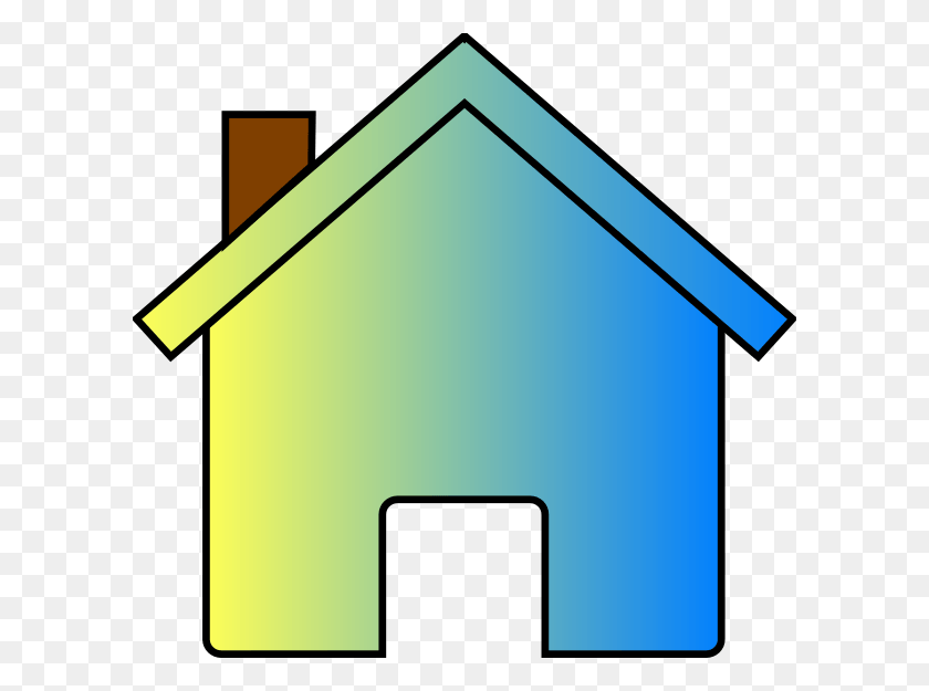 600x565 Yellow Blue Fade House 2 Svg Clip Arts 600 X 565 Px, Mailbox, Letterbox, Text HD PNG Download