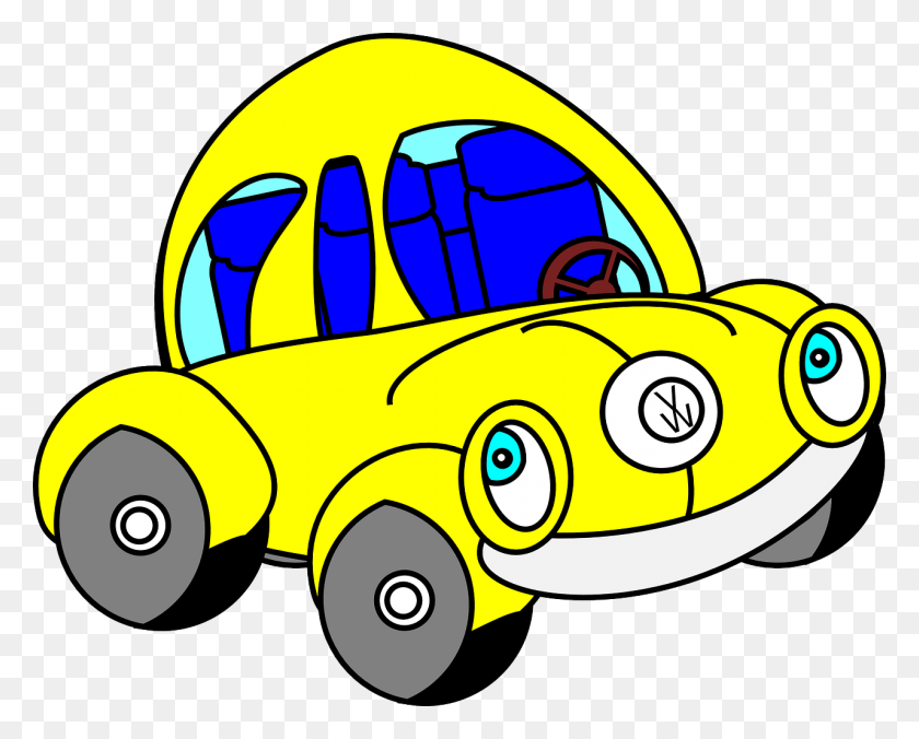 1280x1012 Желтый Жук Автомобиль Мультфильм, Графика, Игрушка Hd Png Скачать