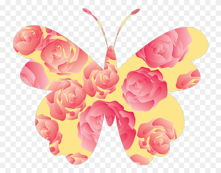 744x599 Желтая Бабочка Кисть Footed Butterfly, Растение, Графика Hd Png Скачать