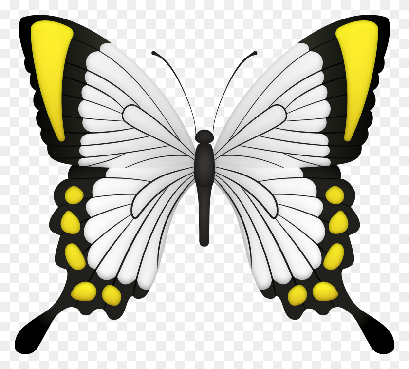 7874x7037 Yellow Butterfly Deco Clipart Image HD PNG Download