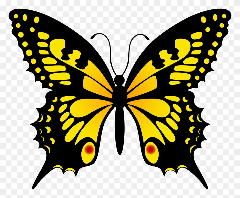 7893x6390 Yellow Butterfly Transparent Image, Graphics, Pattern HD PNG Download