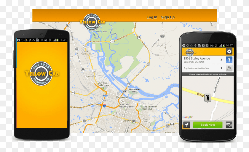 1072x625 Yellow Cab Запускает Первое Мобильное Приложение Для Бронирования В Атласе Саванны, Мобильный Телефон, Телефон, Электроника Hd Png Скачать