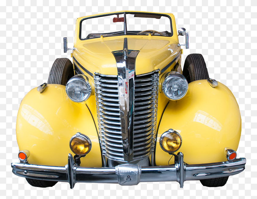 776x590 Descargar Png Coche Amarillo Clásico Vehículo Americano Coche Antiguo, Transporte, Automóvil, Hot Rod Hd Png