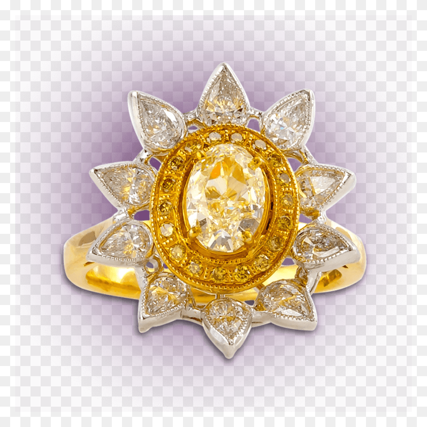 885x885 Yellow Diamond Studded Ring Diamond, Jewelry, Accessories, Accessory Descargar Hd Png