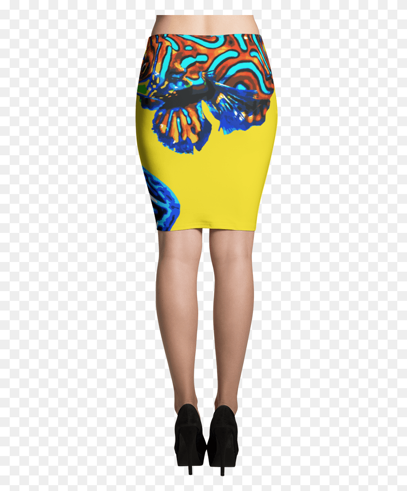 309x952 Yellow Fish Out Of Water Pencil Skirt Tartan Pencil Skirt, Shorts, Clothing, Apparel HD PNG Download