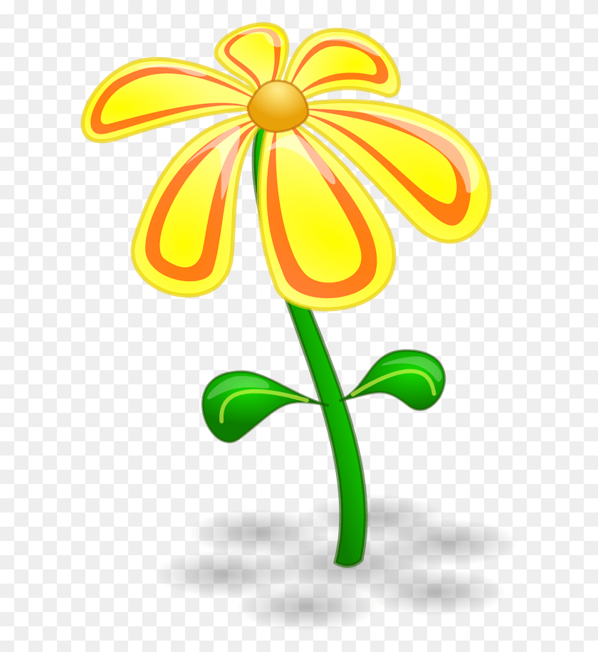 615x856 Yellow Flower Clipart Stem Clipart Yellow Flower Clip Art, Plant, Flower, Blossom HD PNG Download