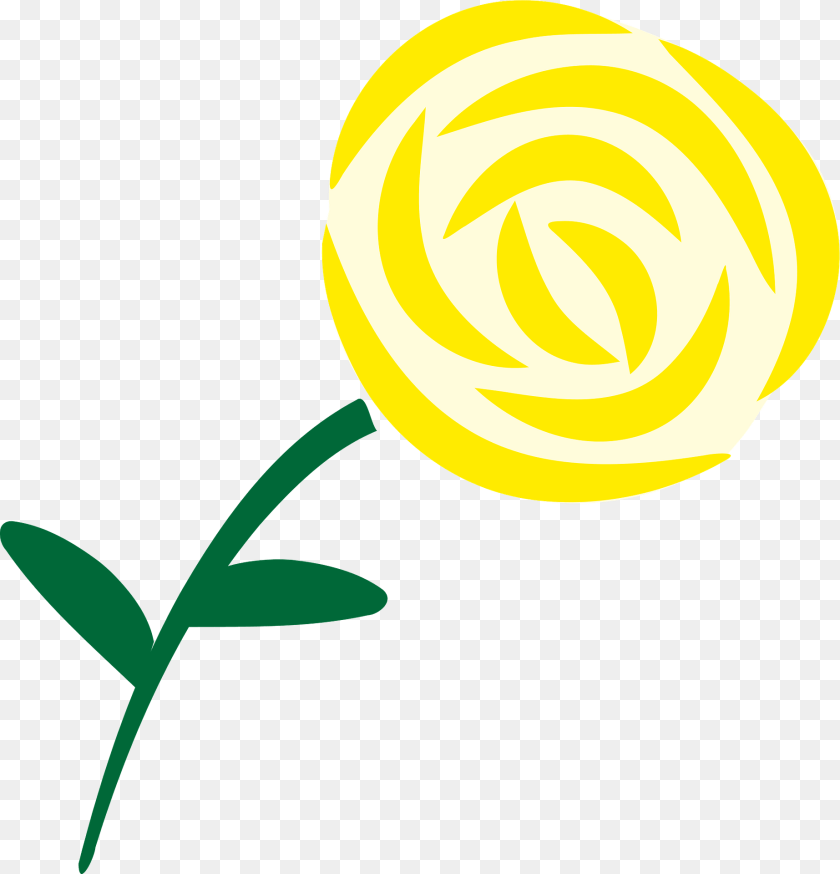 1846x1920 Yellow Flower On The Stem Clipart, Food, Plant, Rose, Sweets Sticker PNG