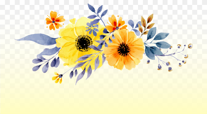 Yellow Flowers Notebook Bullet Journal Dot Grid Graph Lined Blank, Graphics, Art, Daisy, Floral Design PNG