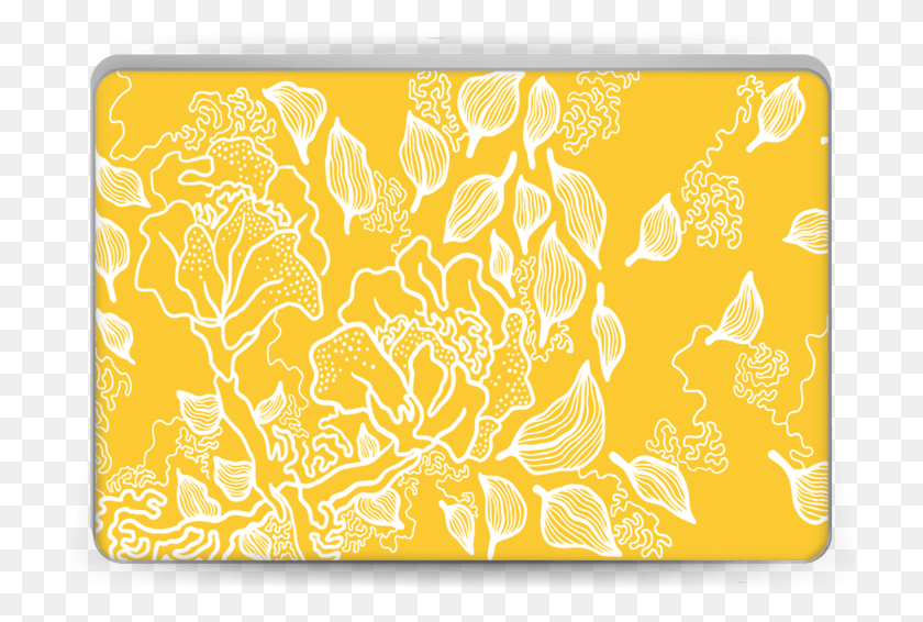 718x506 Желтые Цветы Кожи Ноутбука Иллюстрация, Графика, Узор Hd Png Скачать