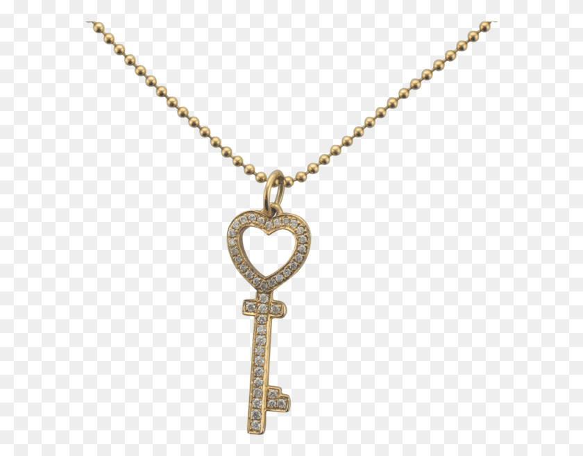 597x597 Yellow Gold Diamond Heart Key Necklace Locket, Jewelry, Accessories, Accessory Descargar Hd Png