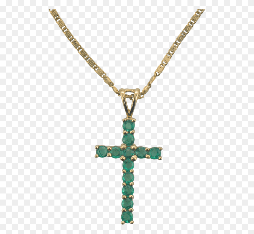 521x714 Yellow Gold Emerald Cross Pendant Locket, Symbol, Necklace, Jewelry HD PNG Download