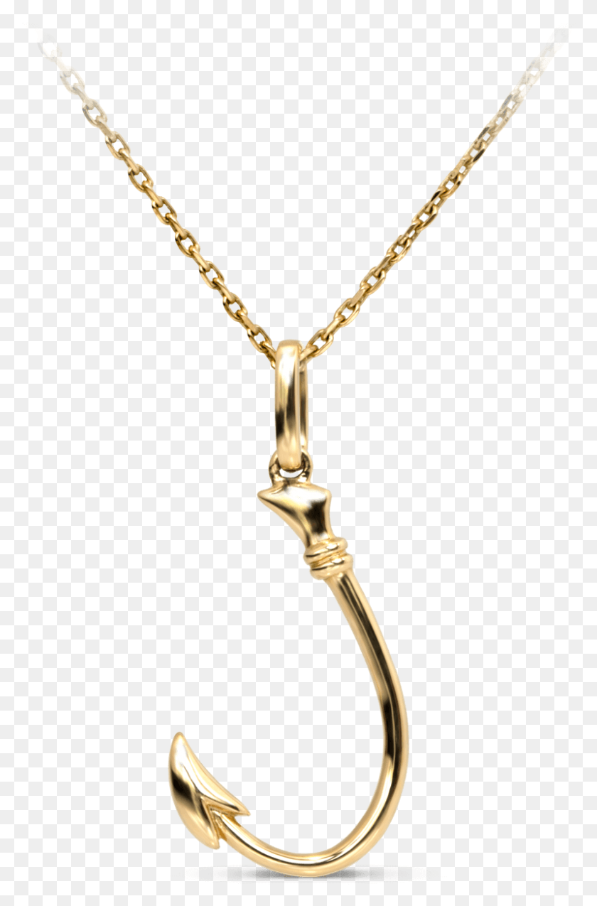 798x1244 Yellow Gold Fisherman Fish Hook Jewelry Pendant, Necklace, Accessories, Accessory HD PNG Download