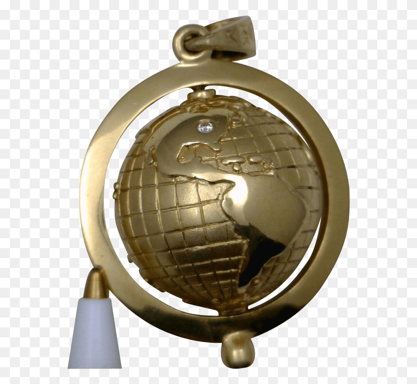 570x714 Yellow Gold Globe Charmpendant Bronze Medal, Sphere, Outer Space, Astronomy HD PNG Download