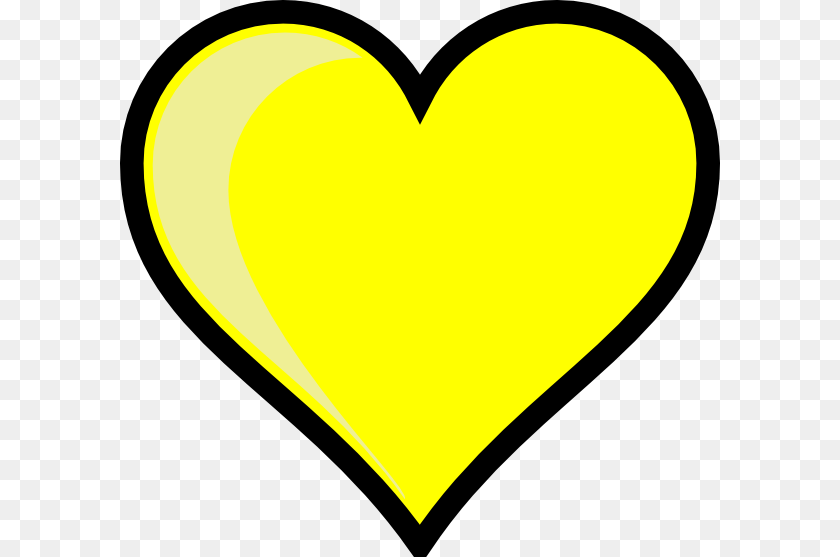 600x557 Yellow Heart Cliparts Download Clip Art Sticker PNG