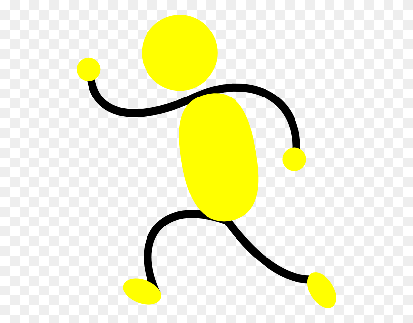528x596 Yellow Man Running Left Clip Art Stickman Running Left, Graphics, Furniture HD PNG Download