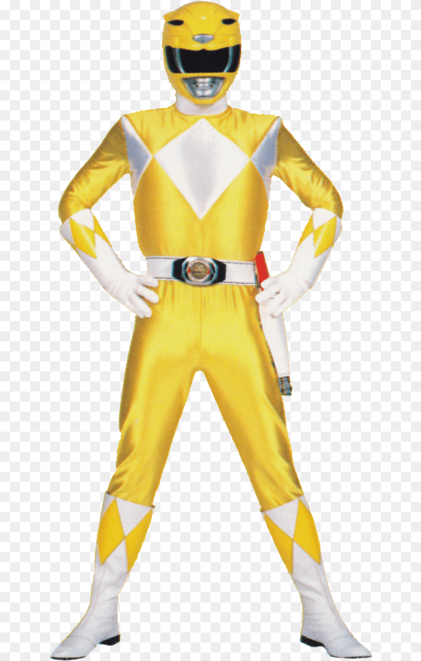 Yellow Mighty Morphin Power Ranger, Adult, Clothing, Costume, Male Clipart PNG