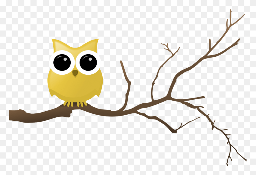 1000x660 Yellow Owl On Tree Branch Owl On Tree Clipart, Animal, Bird, Graphics HD PNG Download