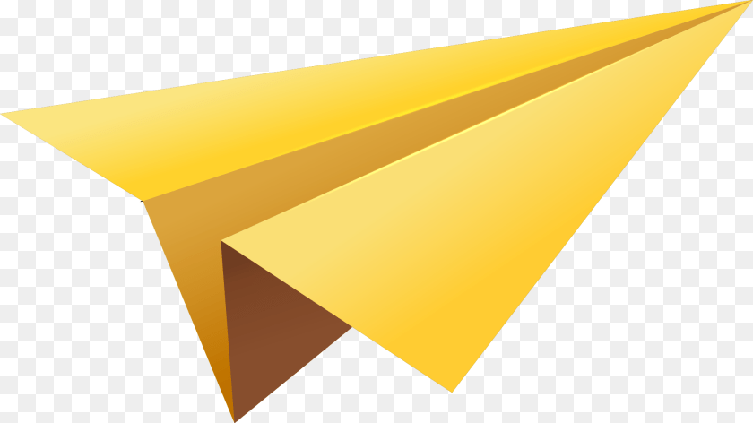 2010x1129 Yellow Paper Plane Image Clipart PNG