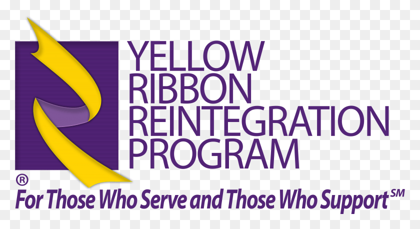 2745x1404 Yellow Ribbon Reintegration Program Logo With Tagline Support Yellow Ribbon Program, Text, Alphabet, Word HD PNG Download