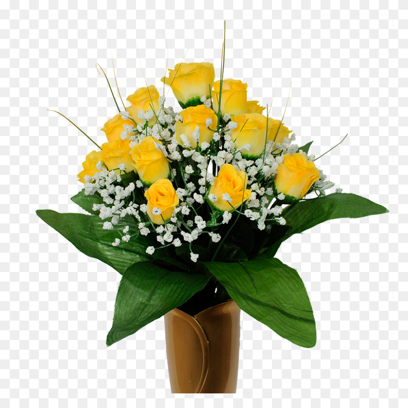 800x800 Yellow Roses With Baby39s Breath, Plant, Flower, Blossom HD PNG Download