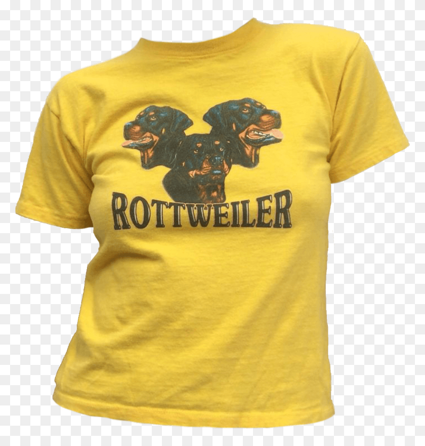 1869x1967 Yellow Rottweiler Shirt Polyvore Moodboard Filler Aesthetic, Clothing, Apparel, T-shirt HD PNG Download
