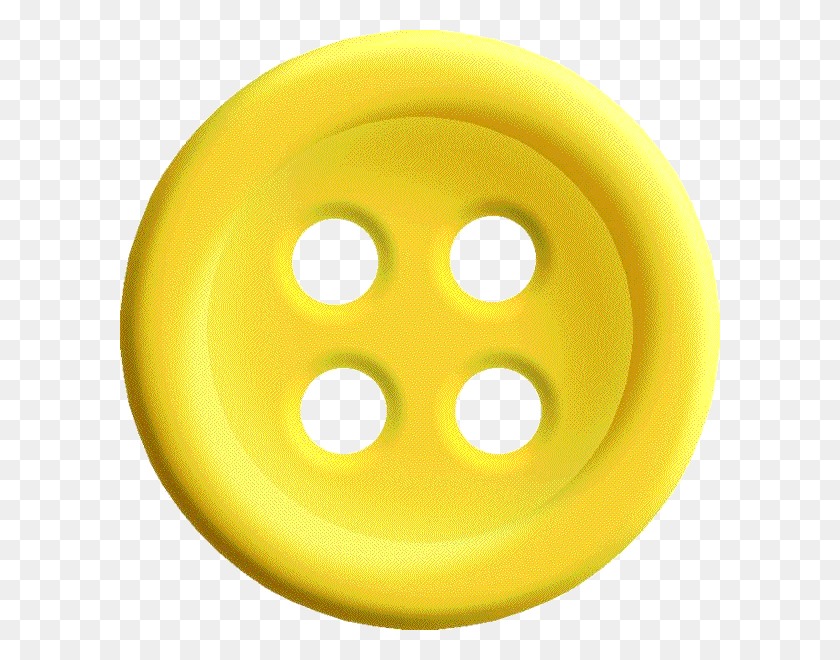 600x600 Yellow Sewing Button With 4 Hole Image Yellow Buttons Clipart, Dice, Game, Rattle HD PNG Download