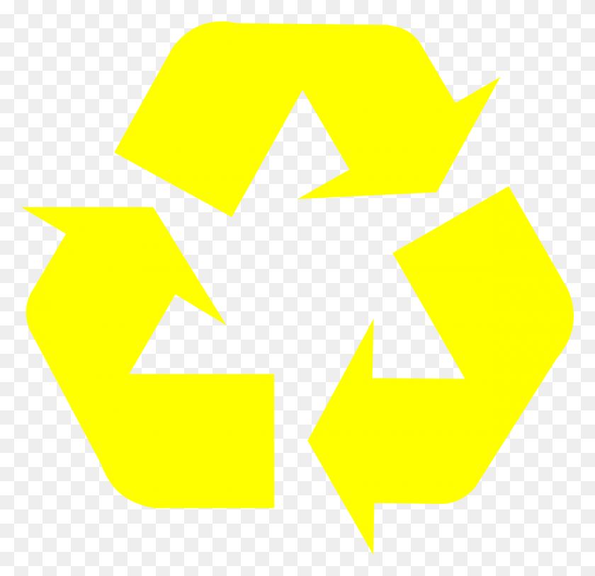 1200x1161 Yellow Universal Recycling Symbol Logo Sign Yellow Recycle Sign, Symbol, First Aid HD PNG Download