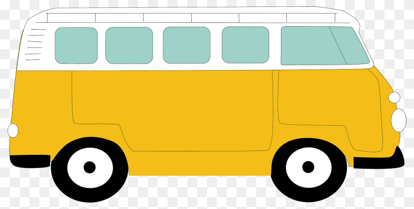 1920x968 Yellow Volkswagen Camper Bus, Caravan, Minibus, Transportation Clipart PNG