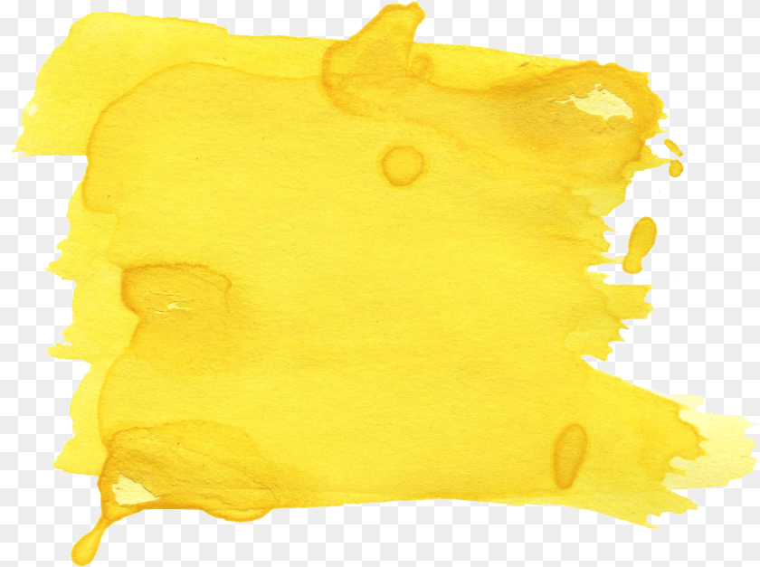 1035x773 Yellow Watercolor Brush Stroke Yellow Yellow Brush Stroke, Stain, Paper, Baby, Person Sticker PNG