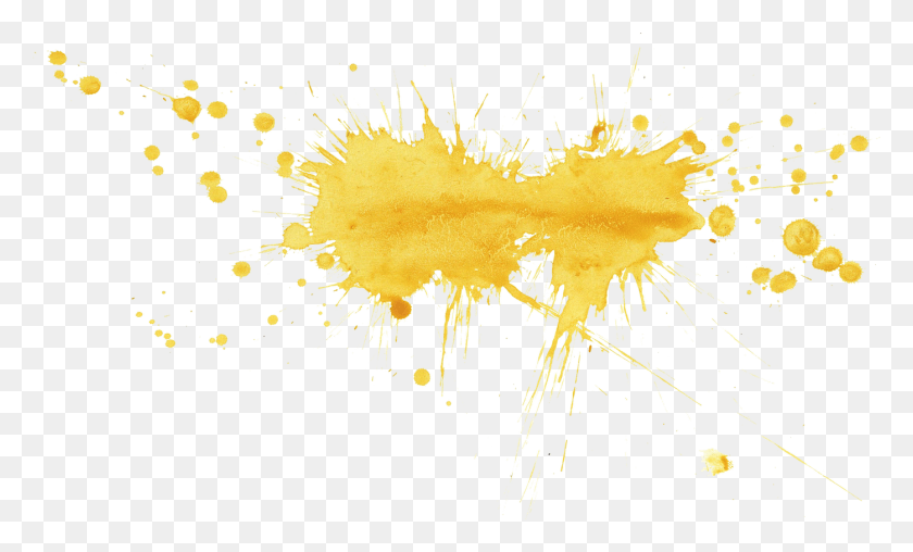 1397x804 Yellow Watercolor Splatter 3 Illustration, Stain, Pollen, Plant HD PNG Download