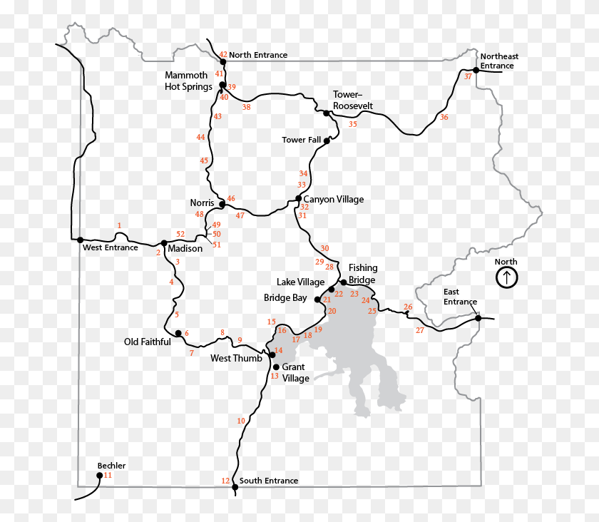685x672 Mapa Del Parque Nacional Yellowstone Png / Mapa Hd Png