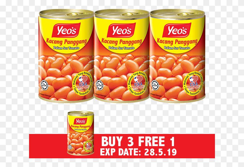641x516 Yeo S Baked Beans In Tomato Sos 3 X 425g 1 X 425g Baked Bean Yeos, Canned Goods, Can, Aluminium HD PNG Download