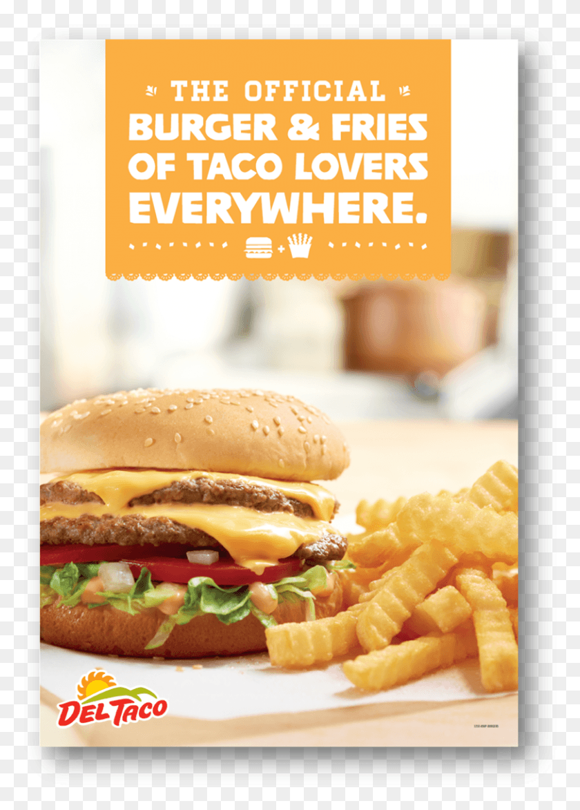 812x1159 Yes Del Taco39s Burgers Amp Fries Are Fan Favorites Del Taco Hamburger And Fries, Burger, Food, Advertisement HD PNG Download