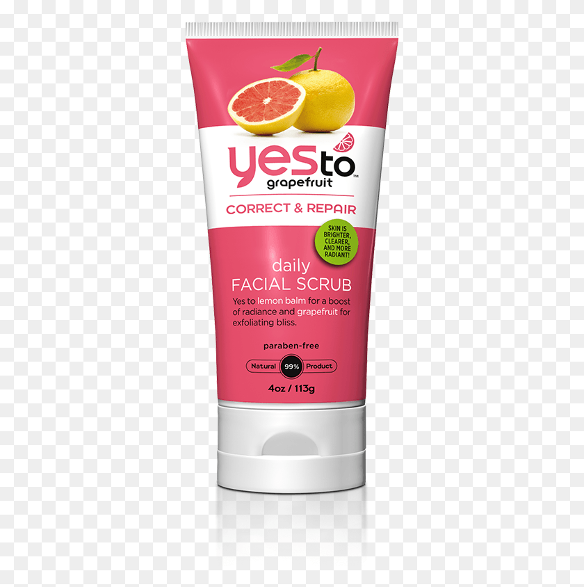 308x784 Yes To Grapefruit Daily Facial Scrub Yes To Grapefruit Face Scrub, Bottle, Lotion, Cosmetics HD PNG Download