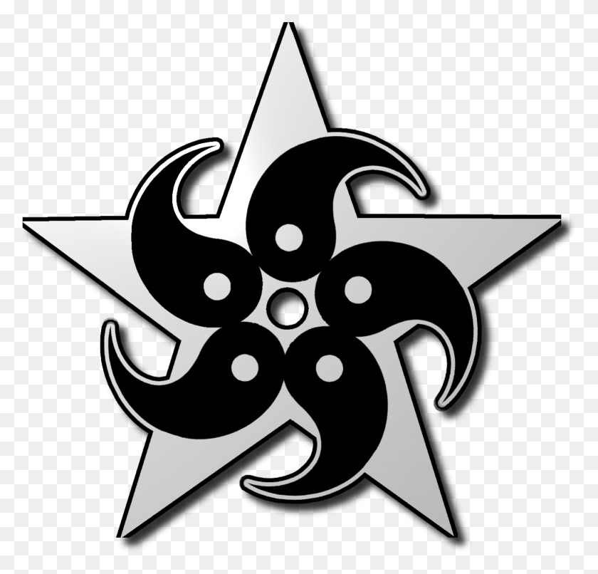 1365x1306 Yin Yang Barnstar Yin Yang Star Symbol, Stencil, Star Symbol, Cross HD PNG Download