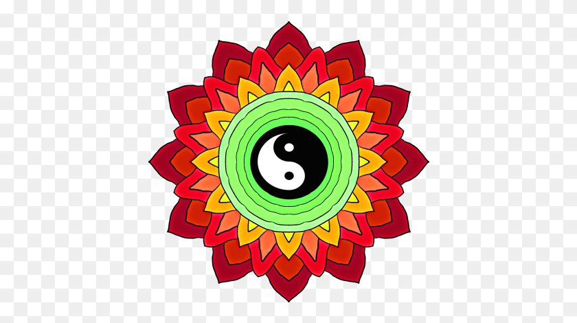 410x410 Yin Yang Flower Mandala In Lime And Red Stock Icons, Face, Symbol HD PNG Download