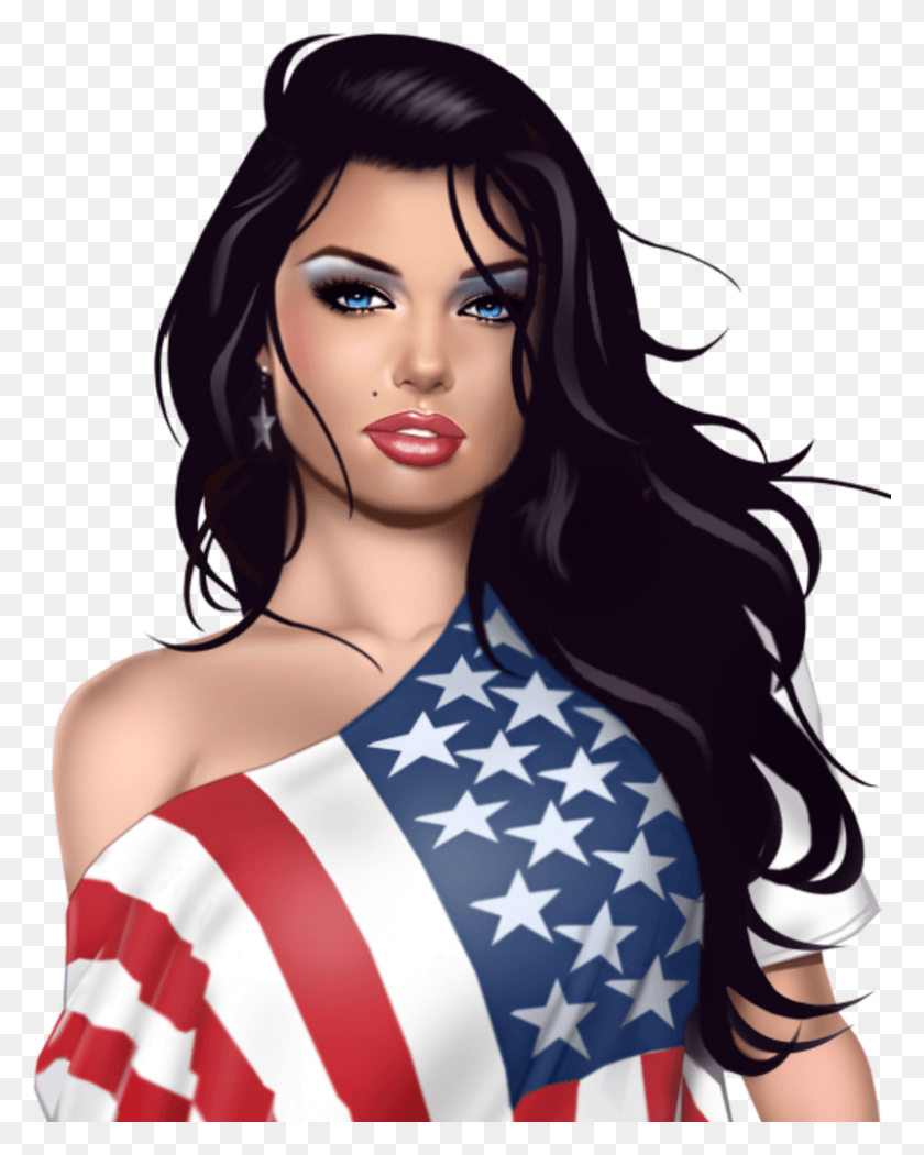 800x1016 Ykle Drawing Fan Art Pin Up Girl Marcus Garvey Amazone54 Kg Tube Sexy Hot, Flag, Symbol, Person HD PNG Download