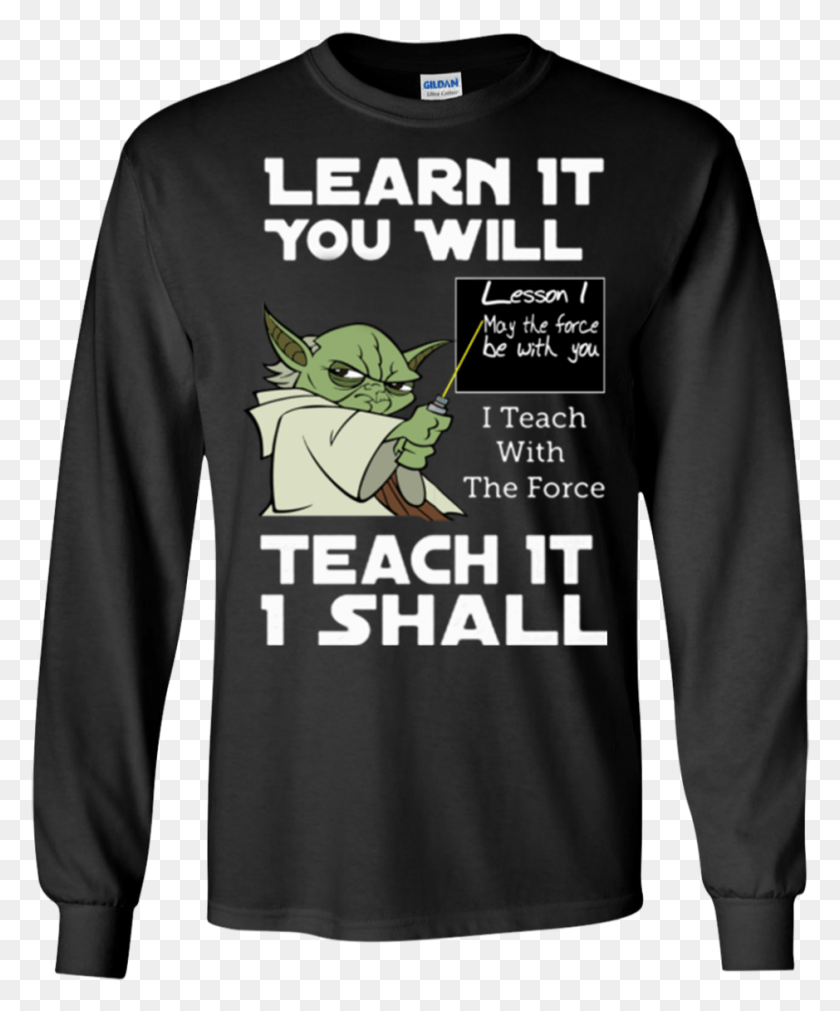 939x1145 Yoda Clipart Learn It You Will I Teach With The Force Listen To The Beatles Shirt, Clothing, Apparel, Sleeve HD PNG Download