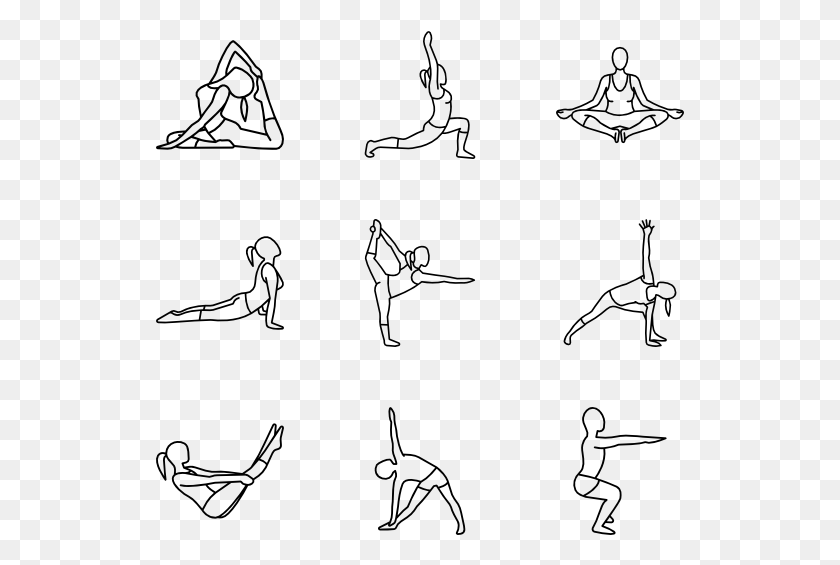 529x505 Yoga And Pilates Line Art, Gray, World Of Warcraft HD PNG Download
