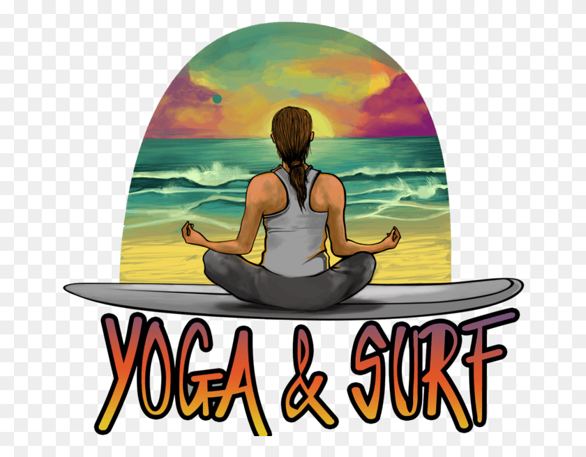 664x596 Yoga And Surf Vector Art Water Colors Icon Sea Tshirt Sitting, Person, Human, Fitness HD PNG Download