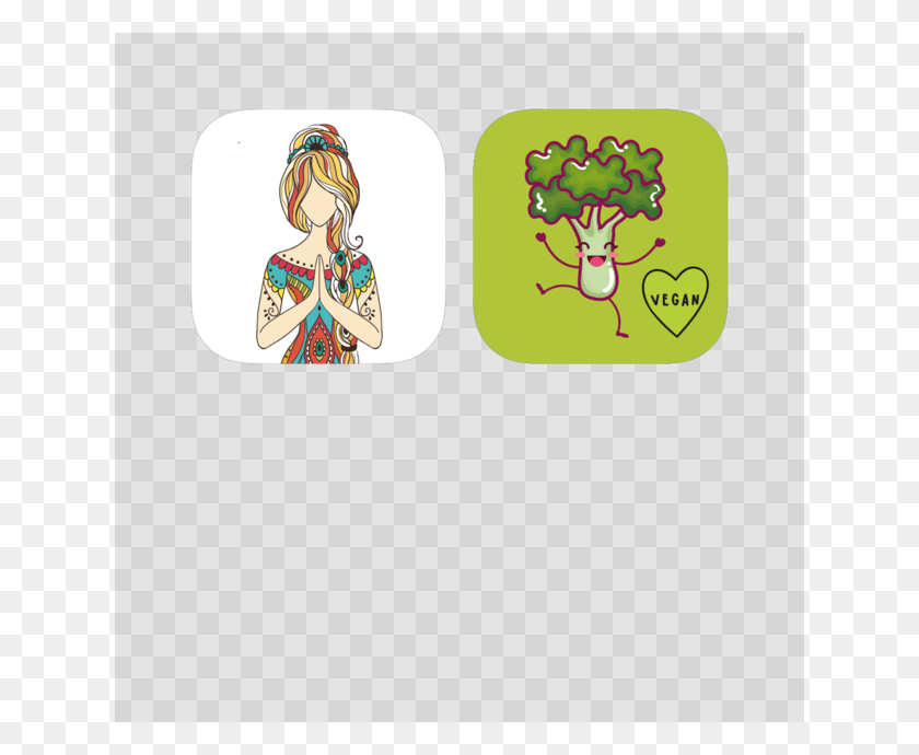 630x630 Yoga And Vegan Emojis On The App Store Cartoon, Label, Text, Doodle HD PNG Download