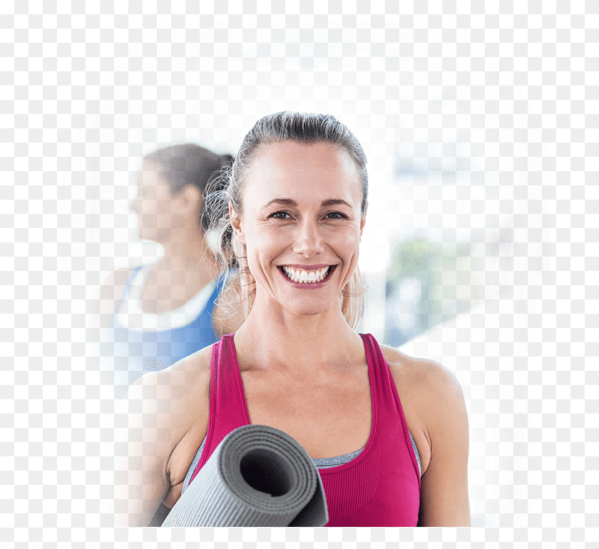 705x710 Yoga Burn Monthly Fitness Women With Mat Fitness Professional, Person, Female, Woman HD PNG Download