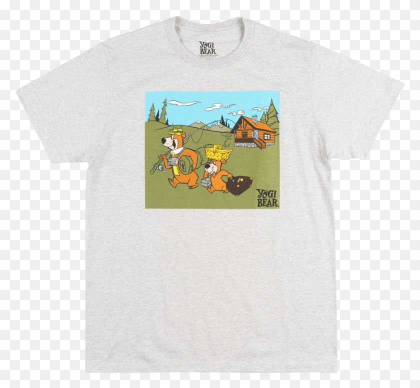 1066x979 Descargar Png / Yogi The Bear Boo Boo Camiseta De Rayas Gris Vintage De Dibujos Animados, Ropa, Camiseta Hd Png