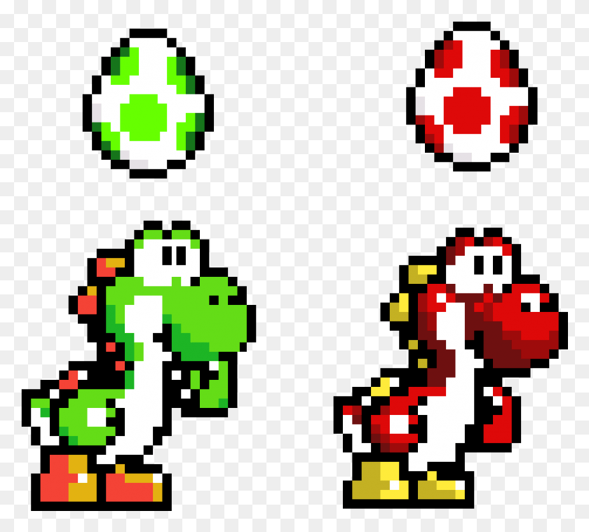 933x837 Yoshi And Yoshi Egg Red Yoshi Pixel, Super Mario, Pac Man HD PNG Download