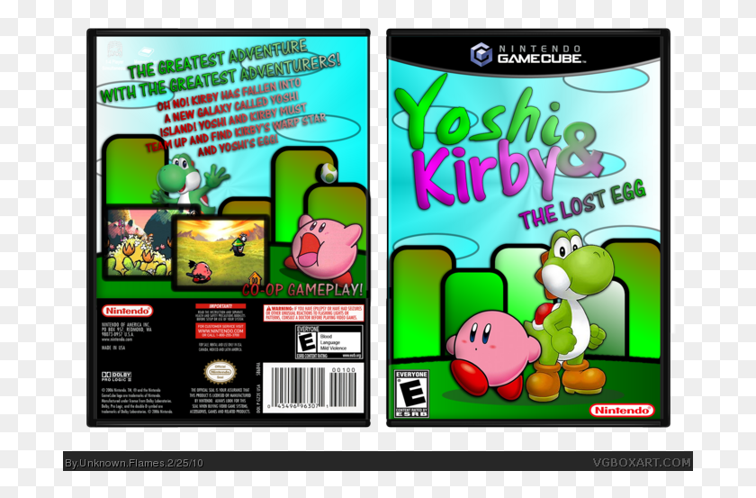 701x493 Descargar Png Yoshi Kirby El Huevo Perdido Kirby Fan Box Art, Publicidad, Cartel, Flyer Hd Png